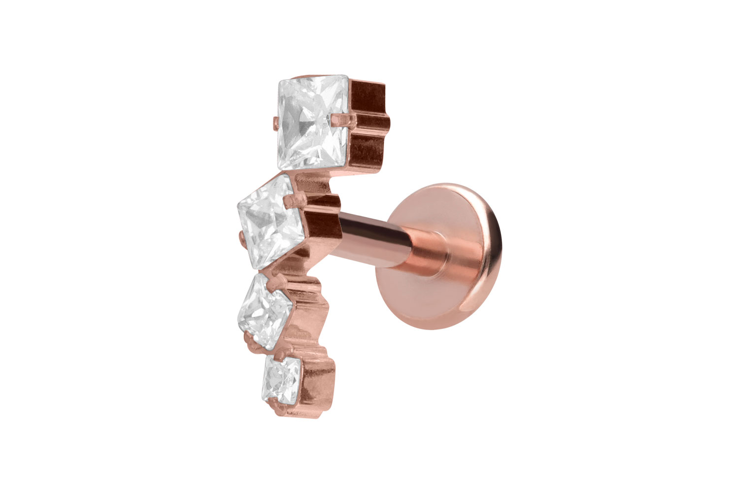 Titan Labret Piercing mit Innengewinde KRISTALLBOGEN